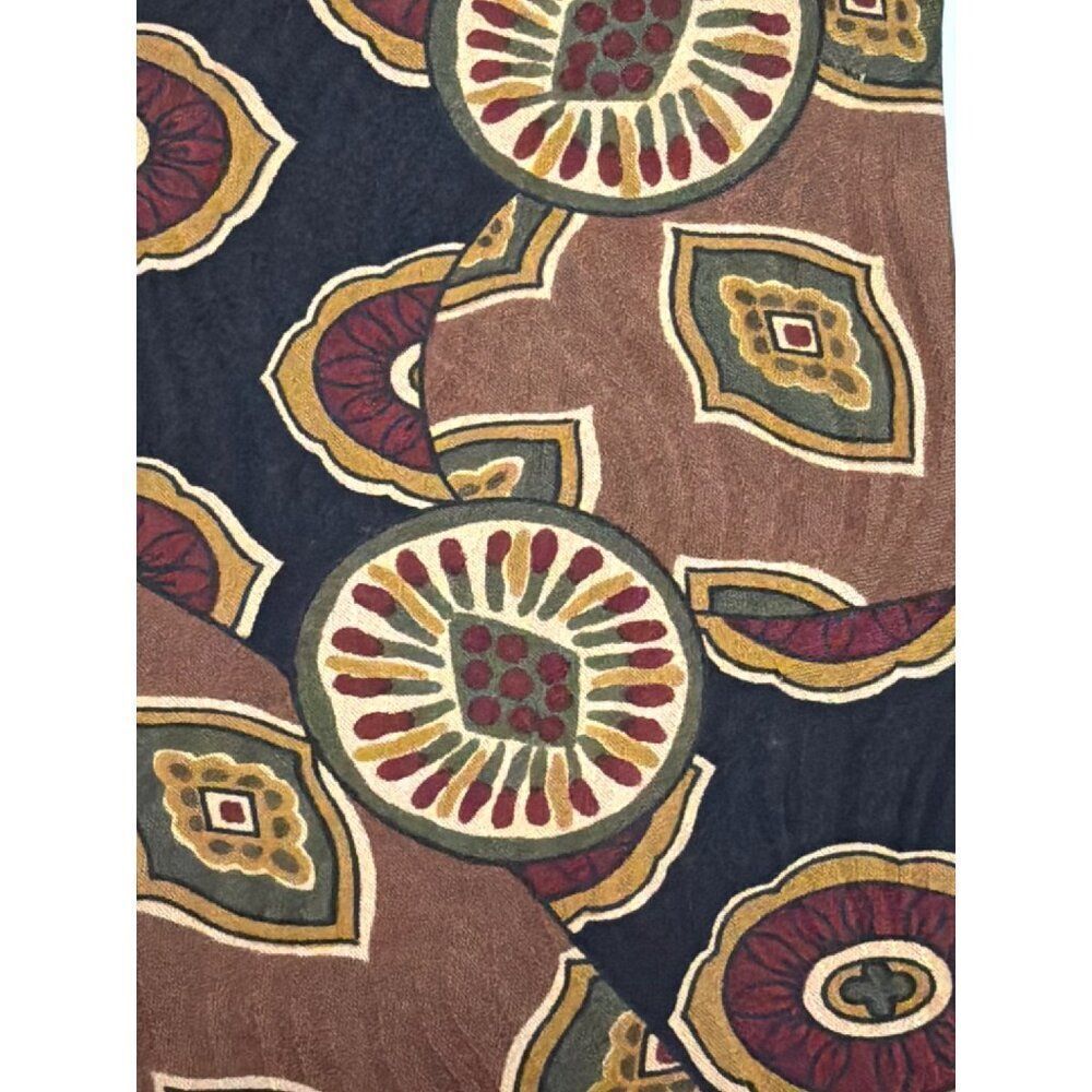 VTG Oscar de la Renta Men’s Brown Abstract Pattern Silk Necktie <3